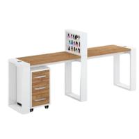 Стол маникюрный MATRIX (двухместный, с подставкой для лаков и тумбой) фото стол маникюрный matrix (двухместный, с подставкой для лаков и тумбой)